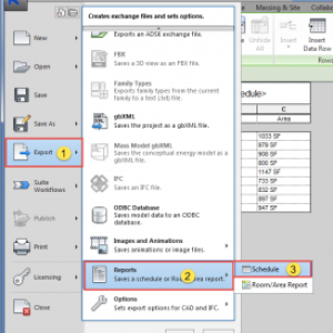 روش های انتقال Revit به Excel